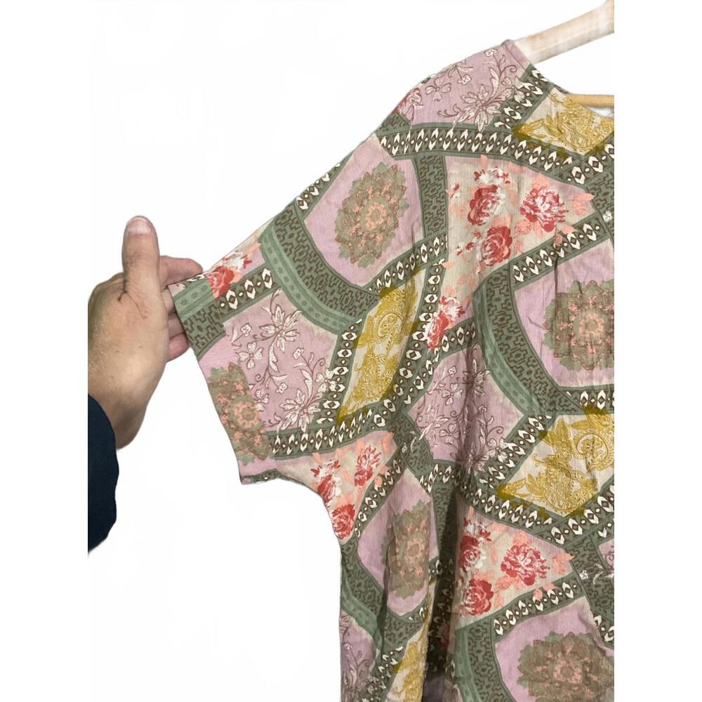 Easel Oversized Women's Patchwork Pattern Blouse … - image 4